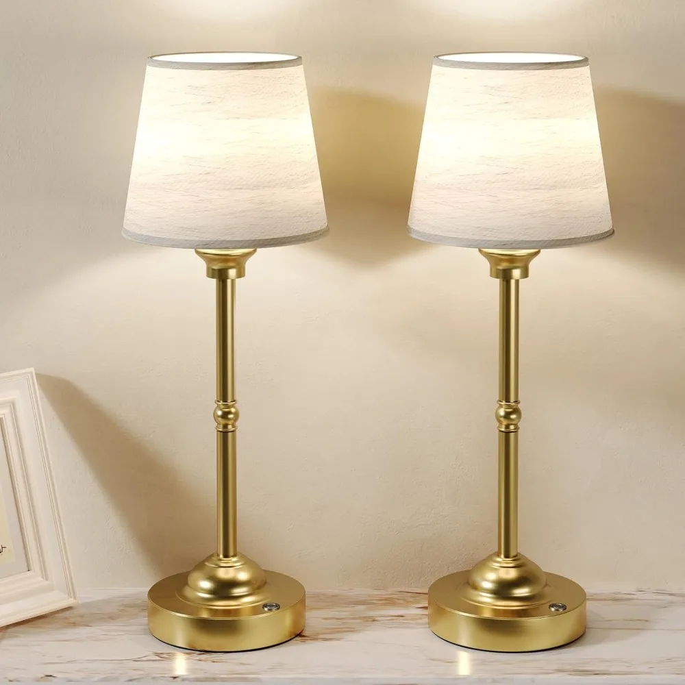 

2 Pack Cordless Table Lamps Stepless Dimming Rechargeable Battery LED Touch Night Light for Bedroom Dining Desk Cafe