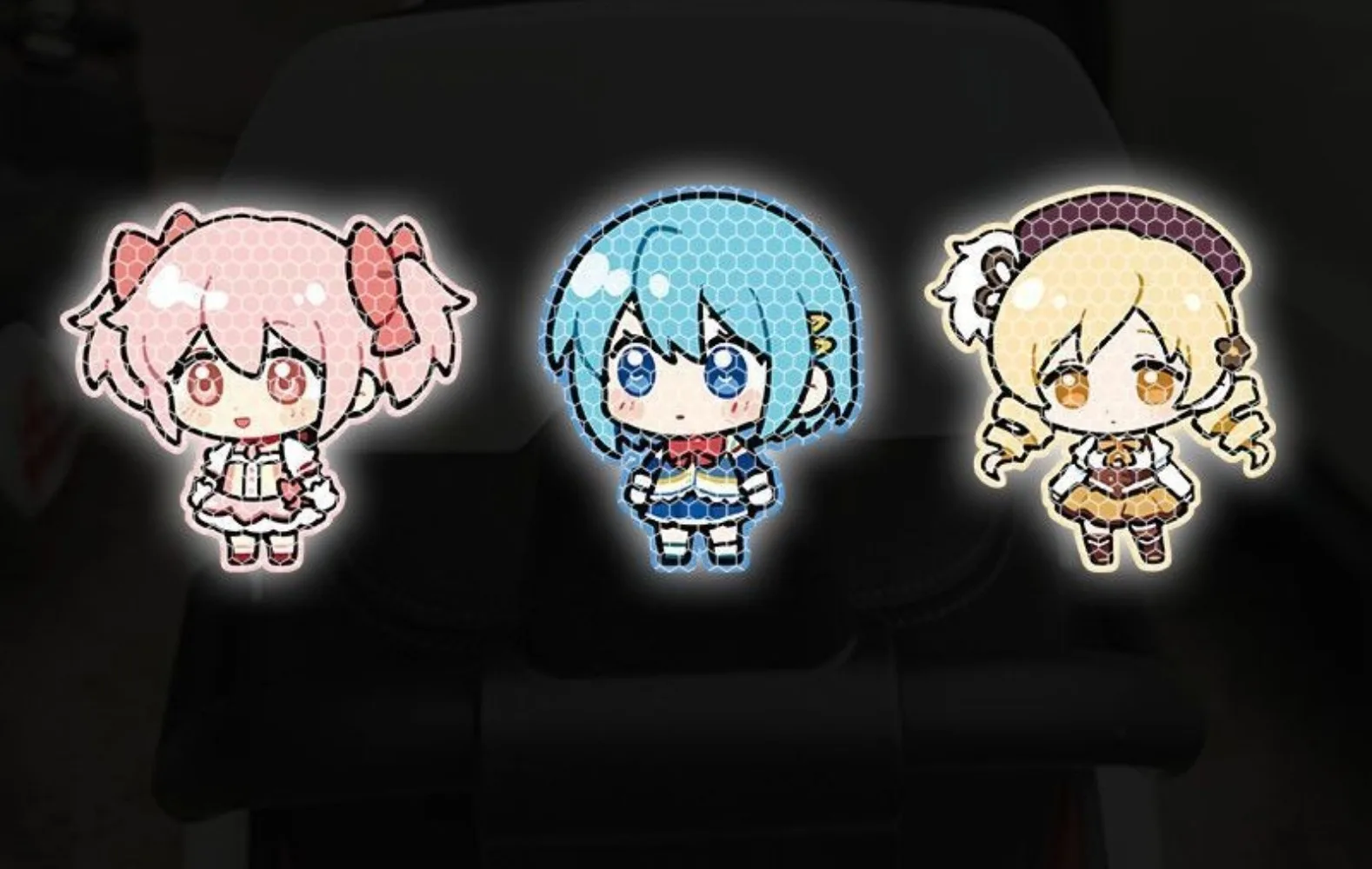 Madoka Magica Reflective Car Sticker Cute Q Version Decal Electric Scooter Safety Warning Decor Gift view 5