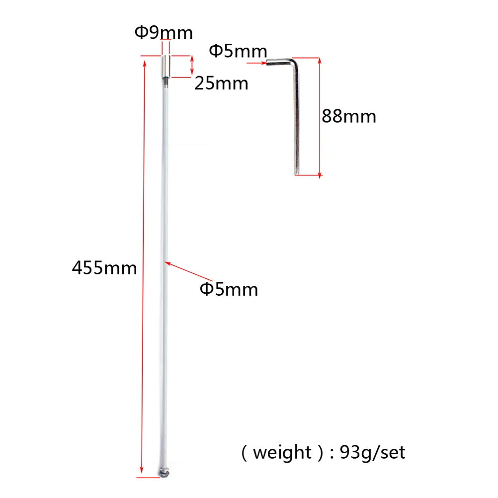 

455 Mm Guitar Adjustment Lever Single Course Truss Rod Metal Lightweight for