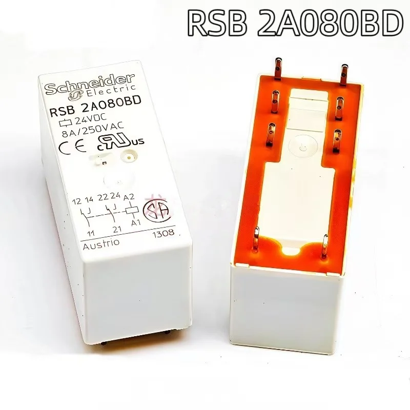 

5Pcs RSB 2A080BD Schneider Relay DC24V 8-pin 8A two open two closed 24VDC