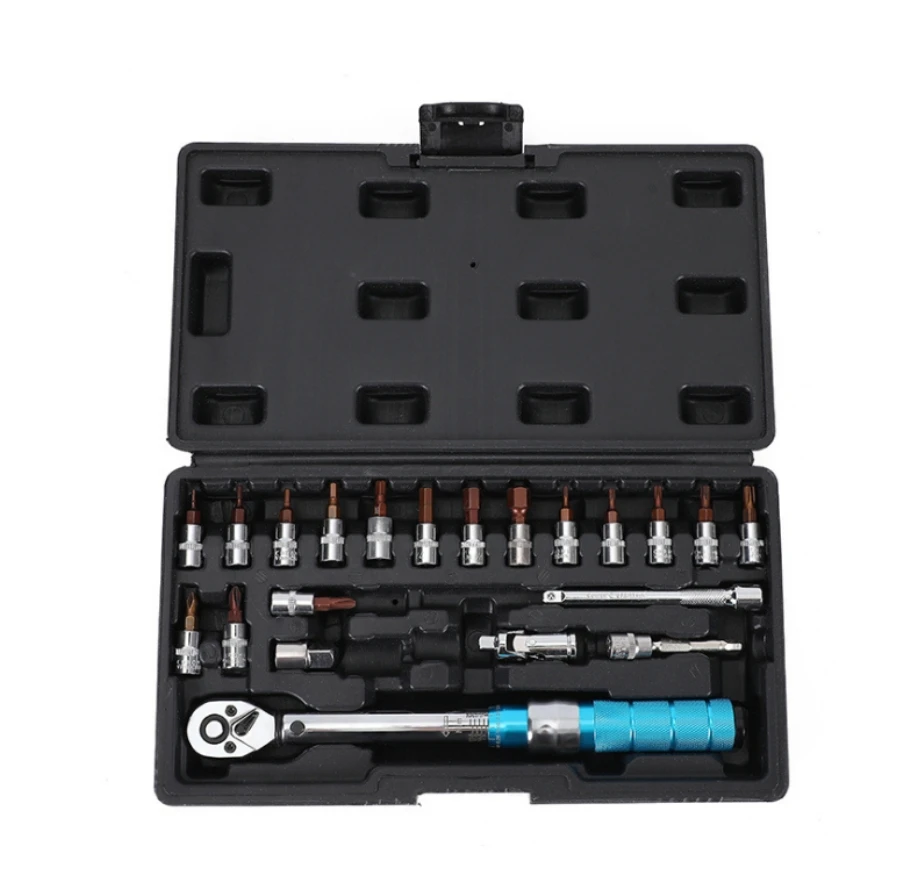 Pre installed torque wrench 1/4 5-25N. m 21 piece set adjustable torque wrench Pre installed torque wrench