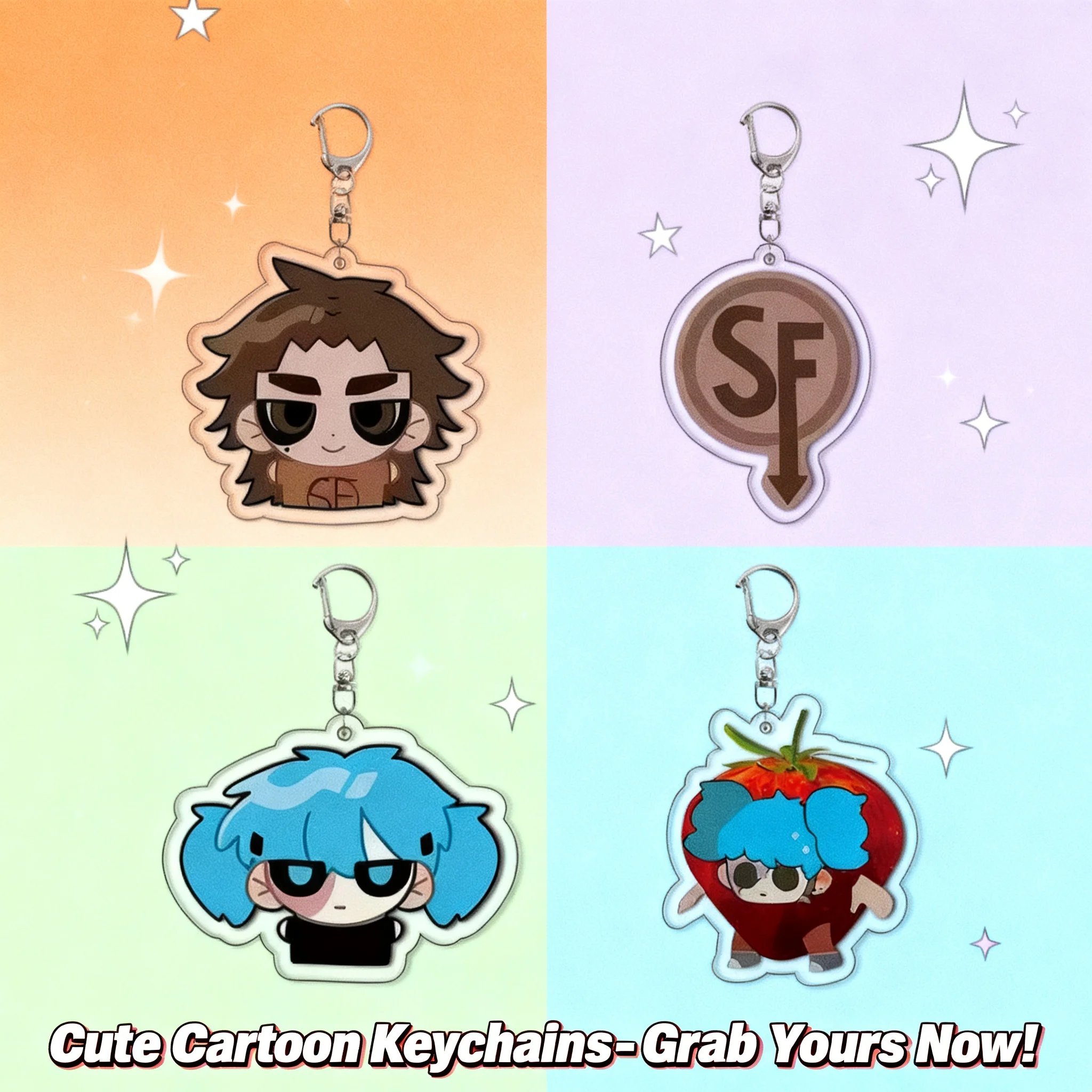 

Sally Face Acrylic Double Sided Keychain Backpack Charm Cute Anime Accessories Pendant Gift for Fans Cosplay Merchandise