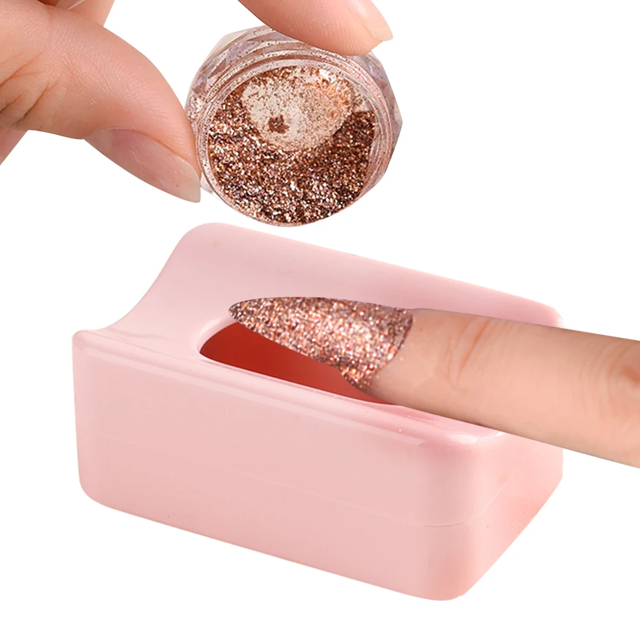 Nail Art French Powder Recycling Storage Box Pink Blue Green Black Recycle Nail Dust Dipping Powder Micro Beads Tools LY1902-1