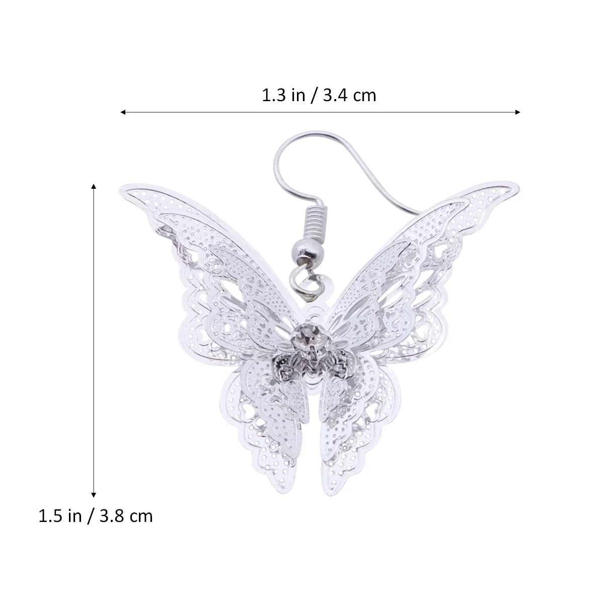 ต่างหูรูปผีเสื้อสีเงินหรูหราสำหรับผู้หญิง เครื่องประดับแฟชั่น ของขวัญสำหรับวันหยุด งานเลี้ยง วันครบรอบ ต่างหูสุดหรู