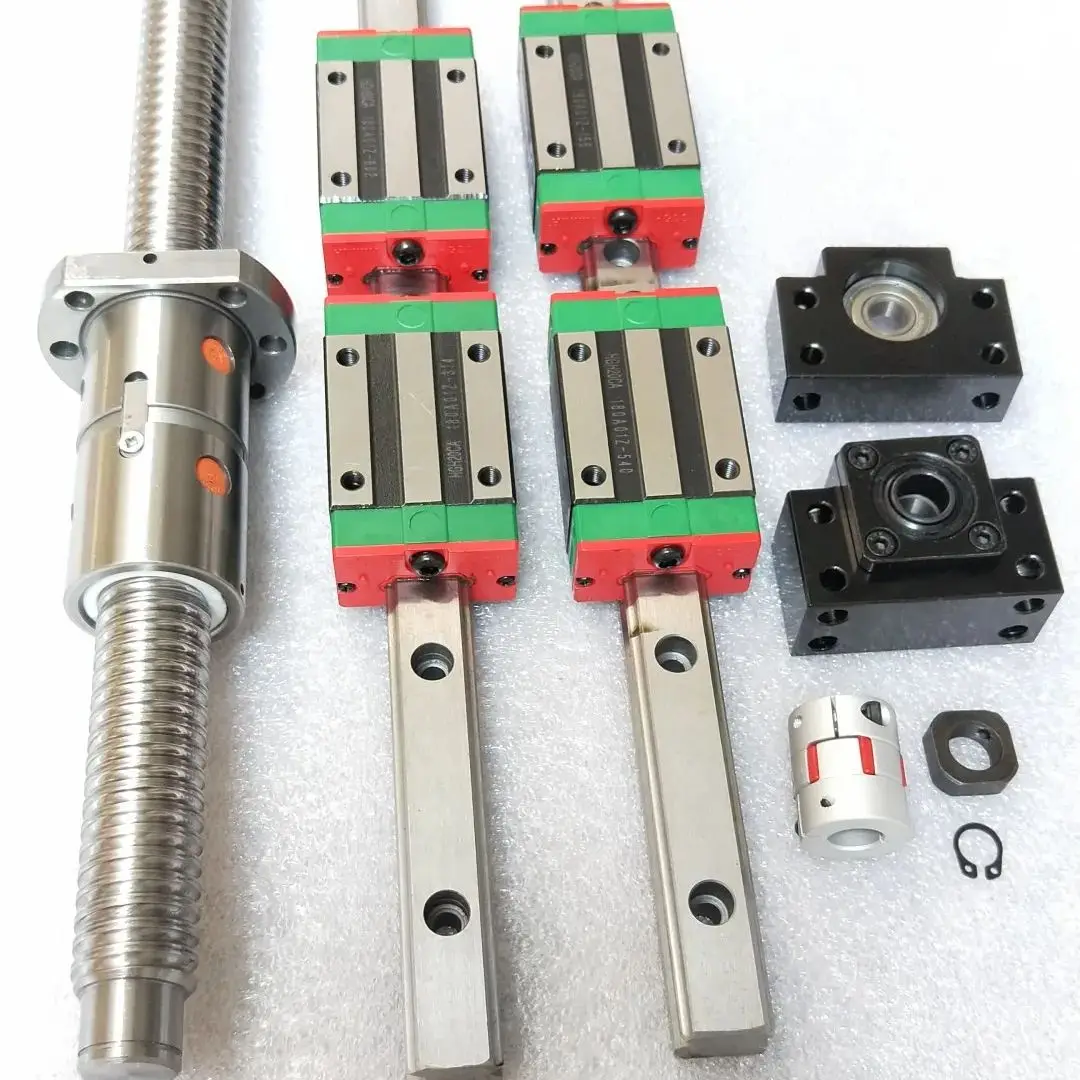 HGR20 Linear Rail &HGH20CA &DFU1605/DFU1610/DFU2005/DFU2505/DFU2510 Anti-backlashed Ballscrew&BF/BK & Coupling Kit