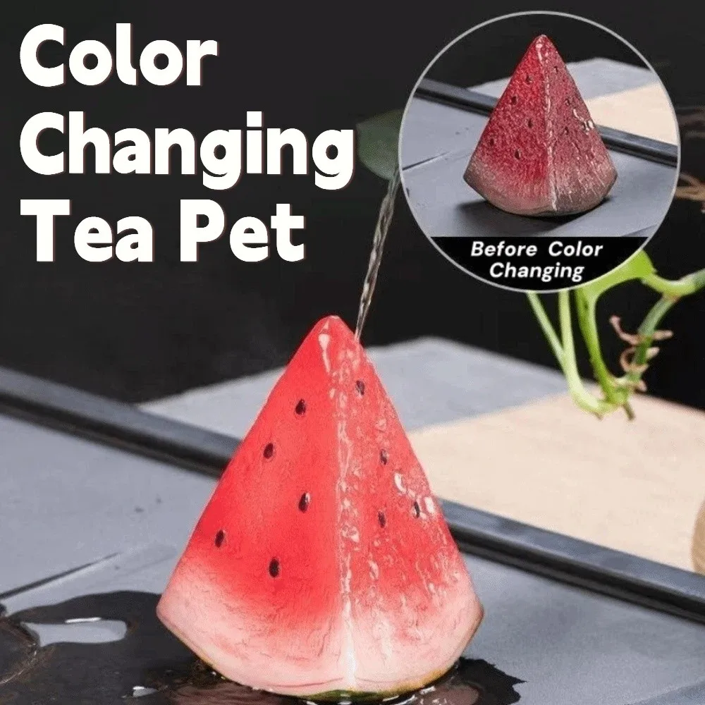 Temperature-sensitive Color-changing Tea Pet Chinese Style Creative Tea Table Decoration Fruit Shape Resin Tea Set Accessory