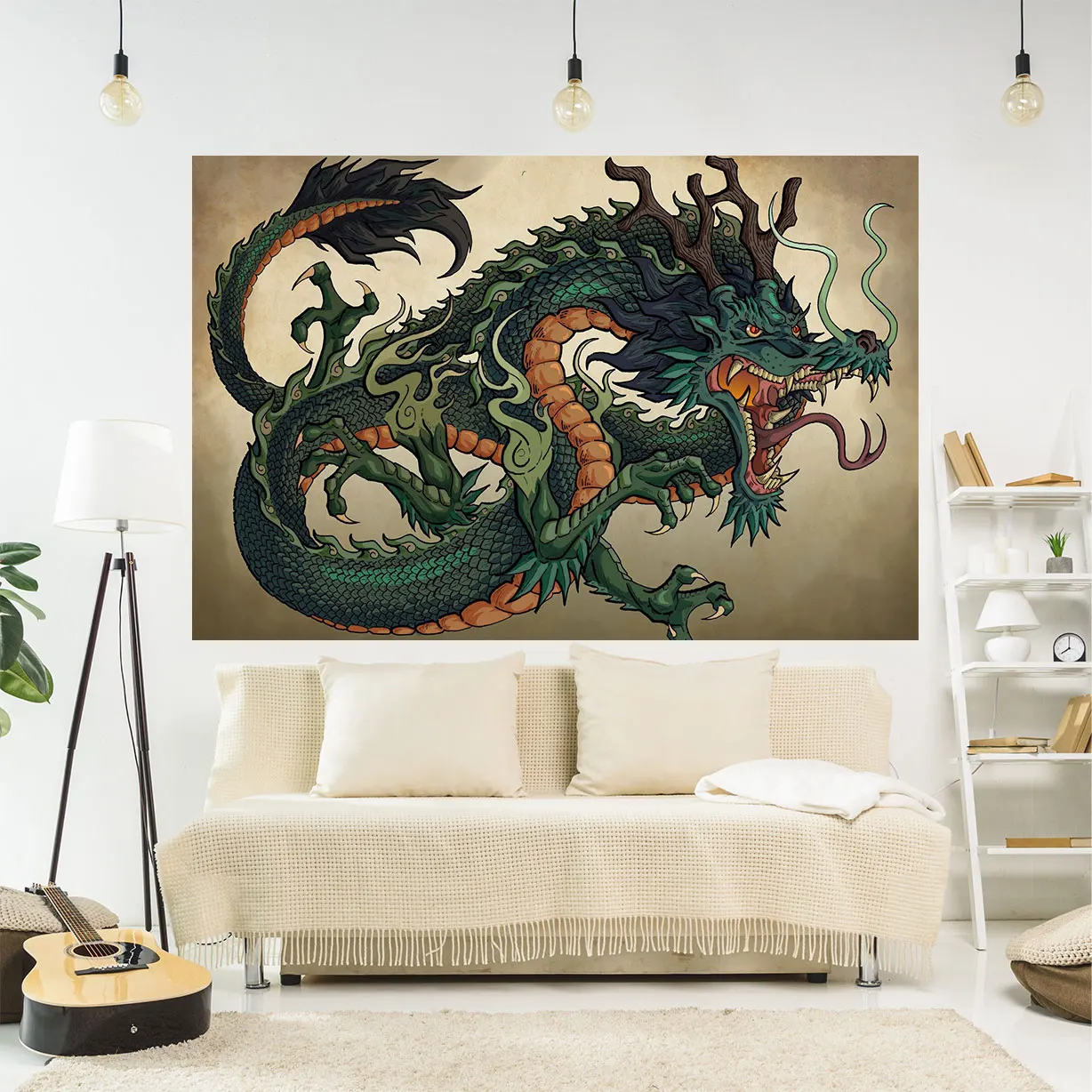 

Dragon Meme Tapestry Large Fabric Wall Hanging Carpets Bohemian Decoration Art Aesthetic Home Decorative