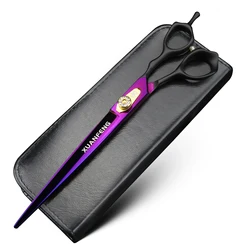 XUANFENG 8-inch purple hairdresser's scissors, hair salon styling tool, cutting scissors, pet scissors