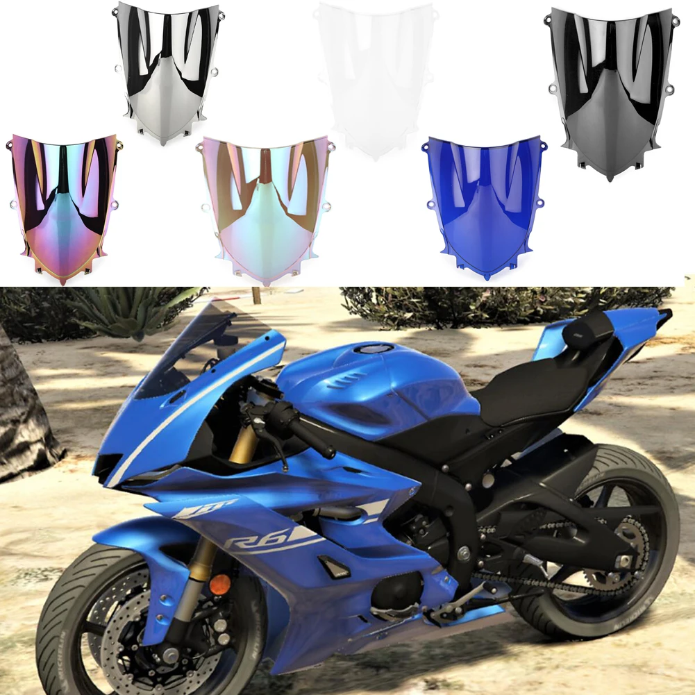 Motorcycle Windshield Front Windscreen For Yamaha YZF600 R6 2017 2018 2019 2020 2021 2022 2023