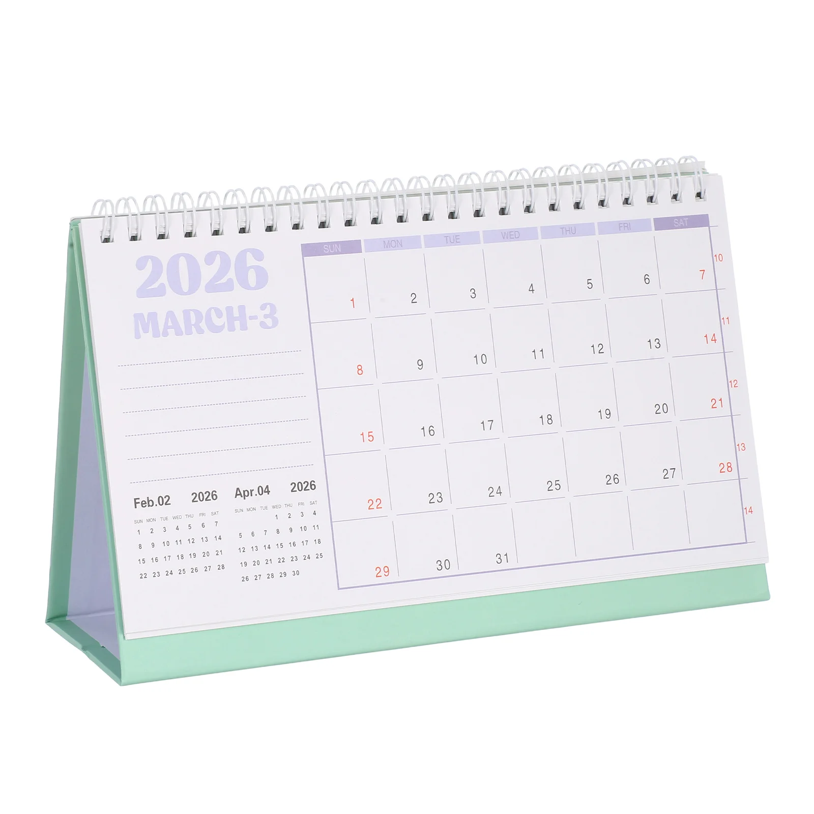 

2026 Desk Calendar Compact Foldable Stand Up Design Minimalist Space Saving For Office Home Thick Paper Academic Year