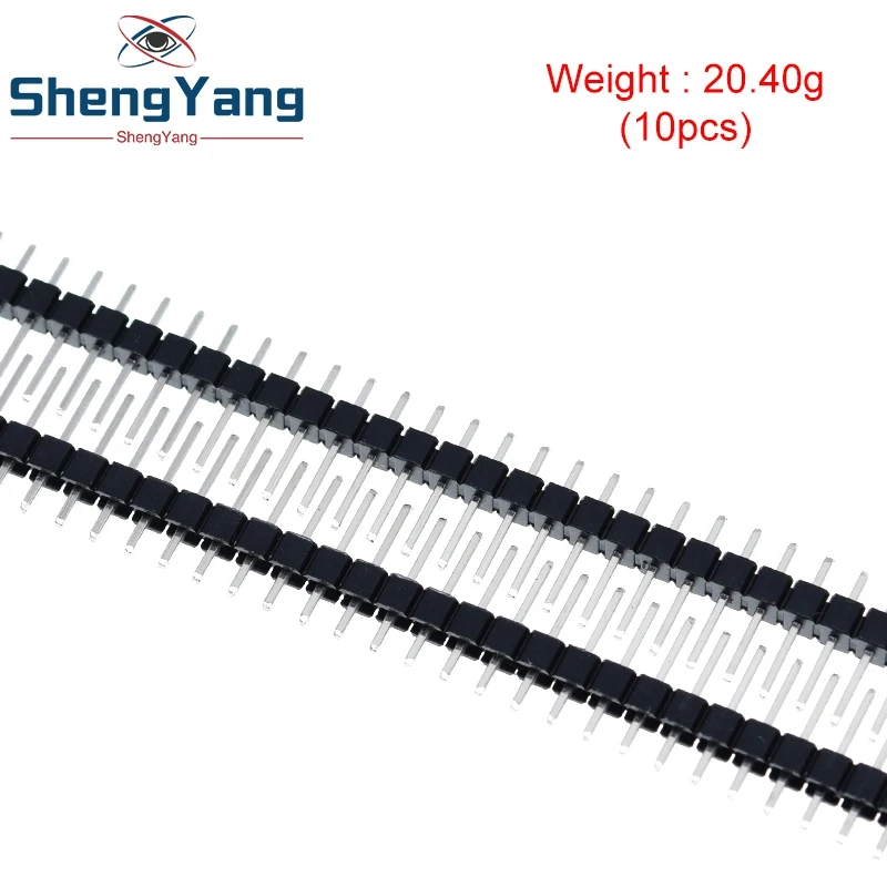 TZT 10pcs 40 Pin 1x40 Single Row Male 2.54 Breakable Pin Header Connector Strip for Arduino Black image 2