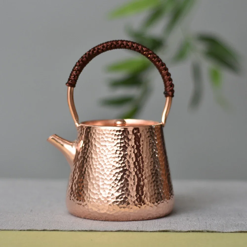 Pure copper Handmade teapot, Handle style Boiling tea pot, Thickened small copper pot, Kung Fu Tea Set, Health teapot, 450ml