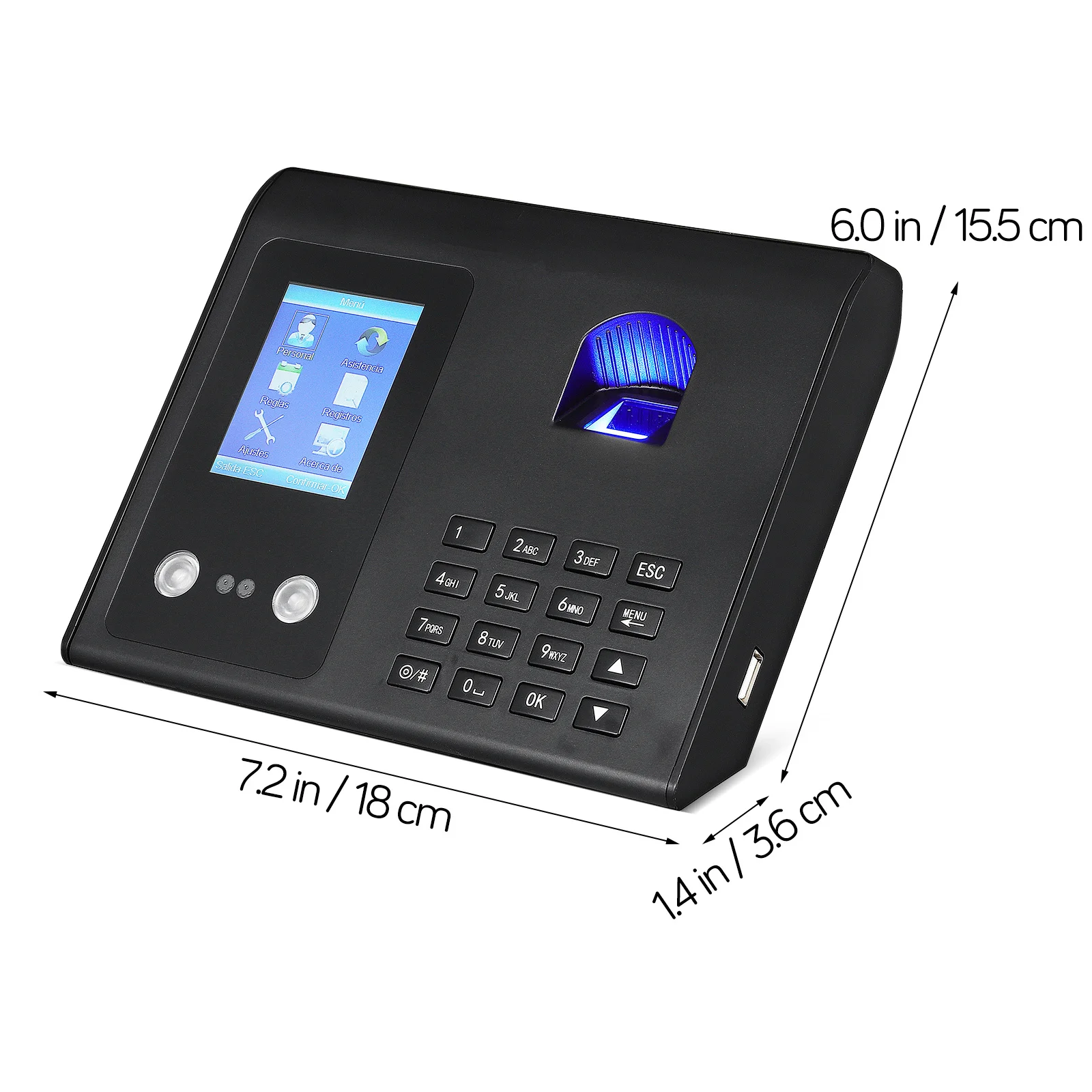 Gravador de atendimento de funcionários com relógio de impressão digital Dispositivo de reconhecimento facial para material comercial de escritório