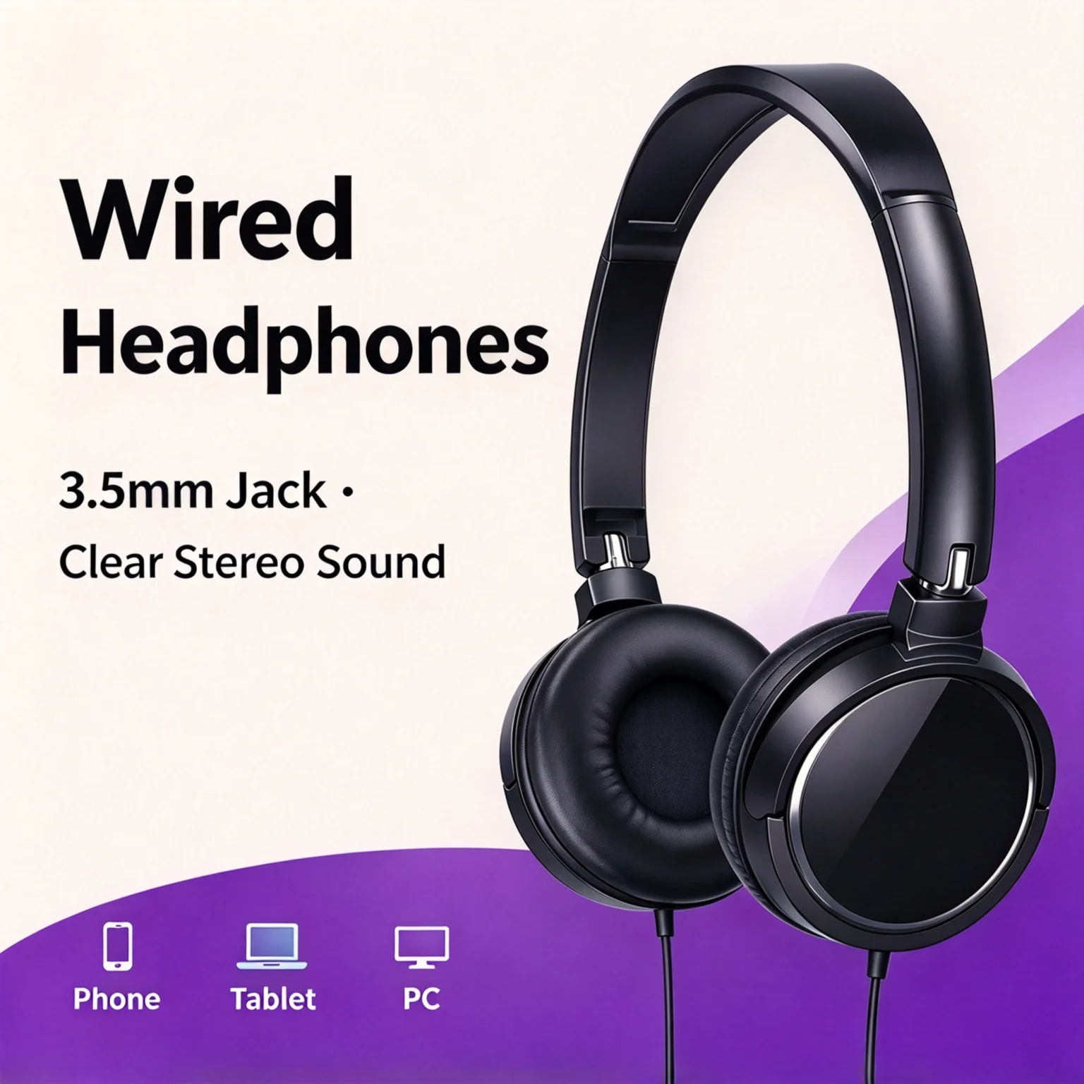 Wired Headphones With 3.5mm Jack High Quality Clear Audio Cute Student Headset For Boys Girls Daily Study Music Entertainment