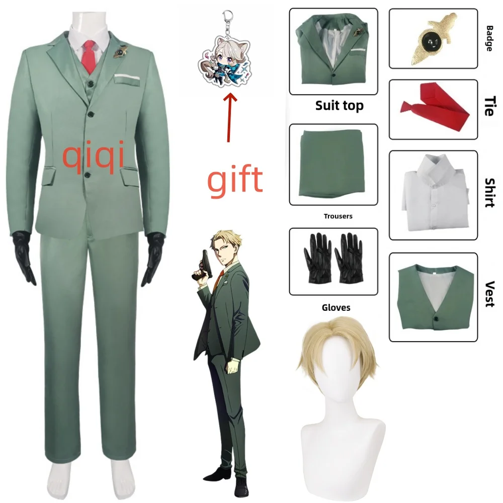 

Loid Forger Cosplay Costume Men Anime Suit Blond Wig Twilight Outfit Hat Halloween Party Clothes