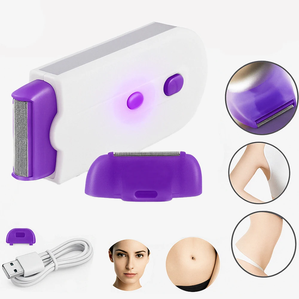 Kit 4 em 1 Mini Cabeleireiro Recarregavel Para Depilacao Facial e Corporal Design Compacto Para Uso Diario e Viagens