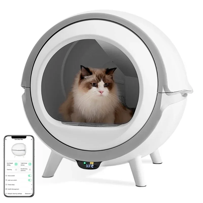 

Automatic Smart Cat Litter Box High Capacity APP Remote Control Fully Enclosed Cat Litter Box Self-cleaning Pet Toilet Sandbox