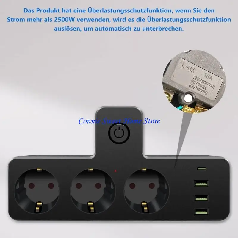 LXAF Universal European Wall Socket Expanders with Childproof Cover & Energy Saving