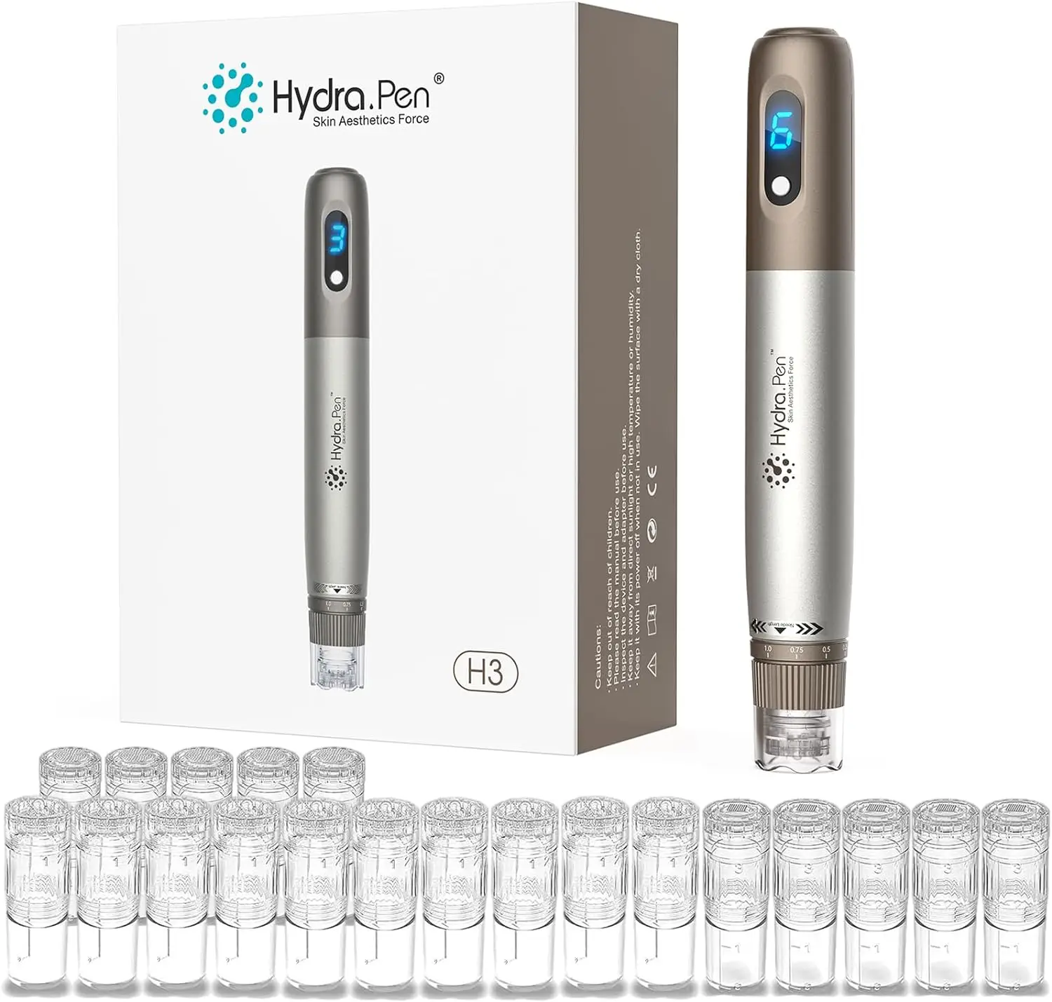 Caneta de microagulhamento Dr.Pen Hydra.Pen H3 com cartucho de 30 peças de microagulhamento profissional autêntico para crescimento de cabelo facial e corporal