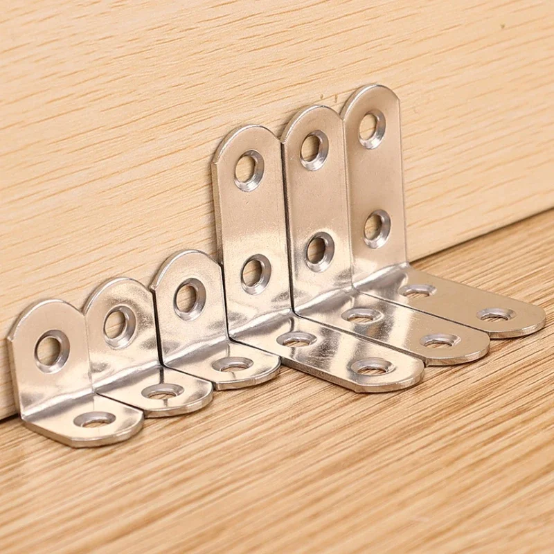 Wholesale Stainless Steel L Joint Brackets with Screws 90 Degree Right Angle Corner Brace Shelf Door Cabinet Connector Fastener