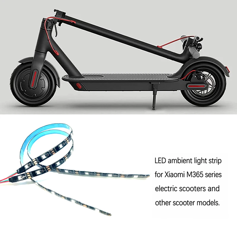Universal RGB LED Strip Light for Electric Scooter Underglow Night Riding Battery Powered Waterproof DIY Scooter Accessories Kit