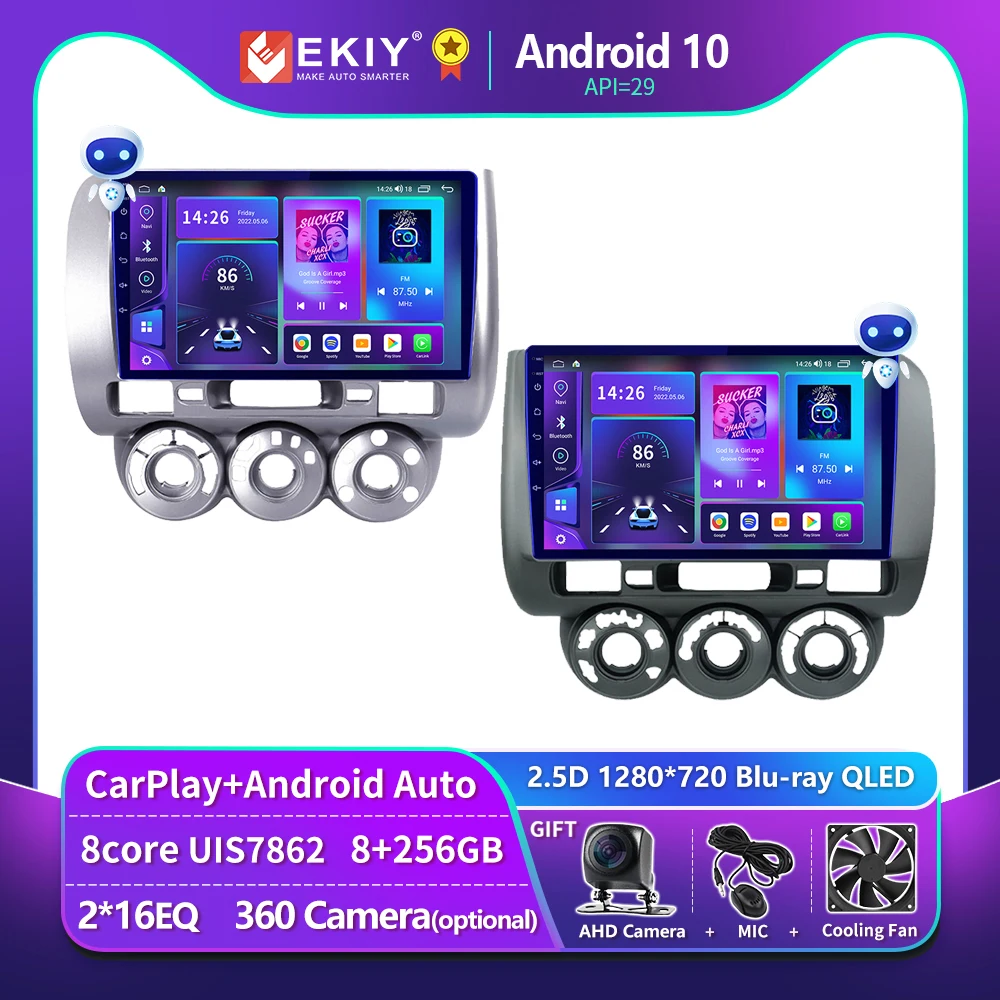 

EKIY T900 Car Radio For Honda Fit Jazz City 2002 - 2007 Multimedia Player Navigation GPS 2Din Android Auto Carplay Tape Recorder