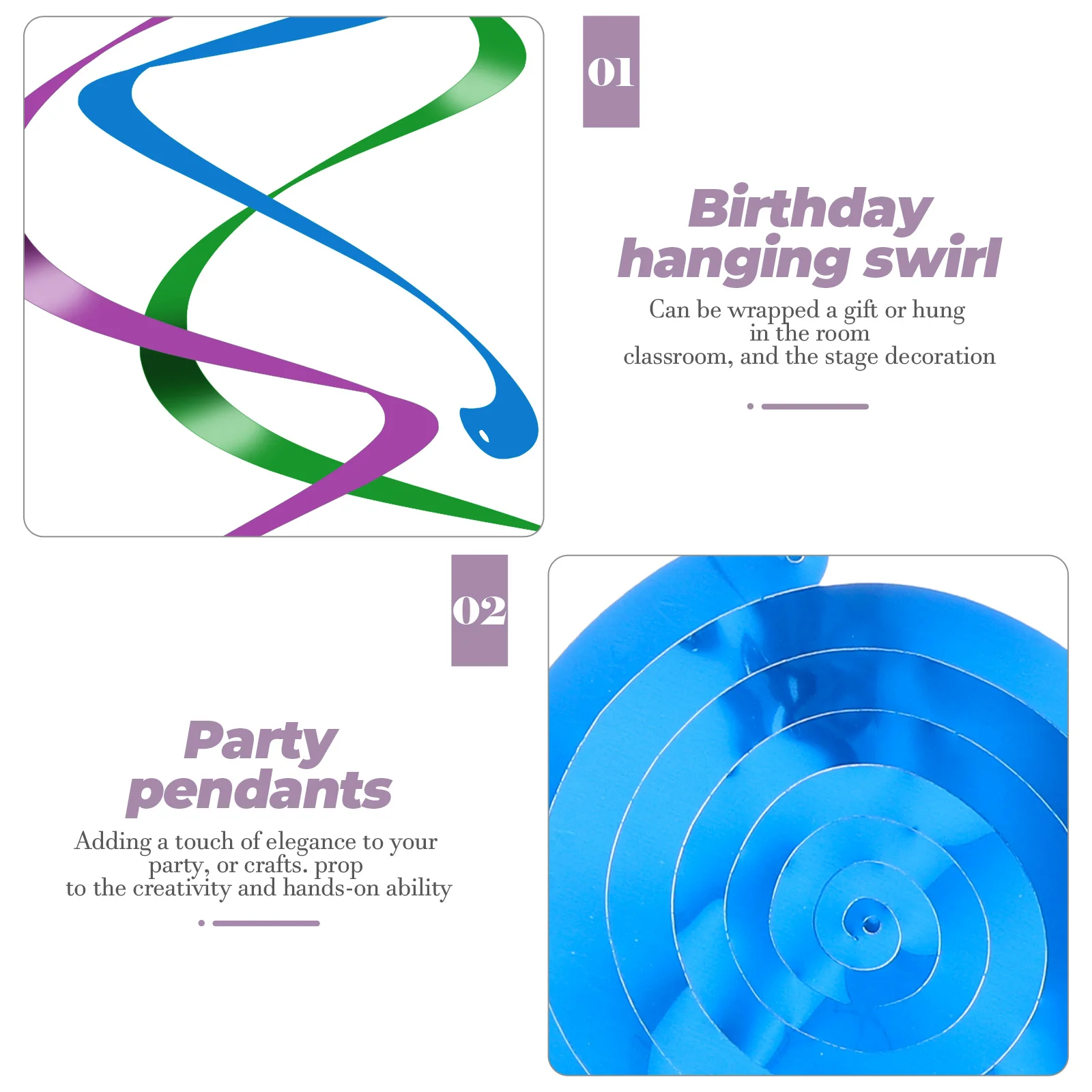 

30pcs Spiral Party Decoration Home Birthday Wedding Carnival Pvc Garlands Hanging Swirl Decor Transparent Hook Ceiling Wall Door