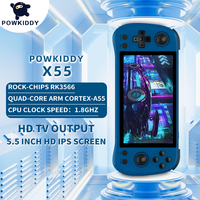 POWKIDDY X55 5.5 INCH 1280*720 IPS Screen RK3566 Handheld Game Console Open-Source Linux Retro Video Console Children's gifts