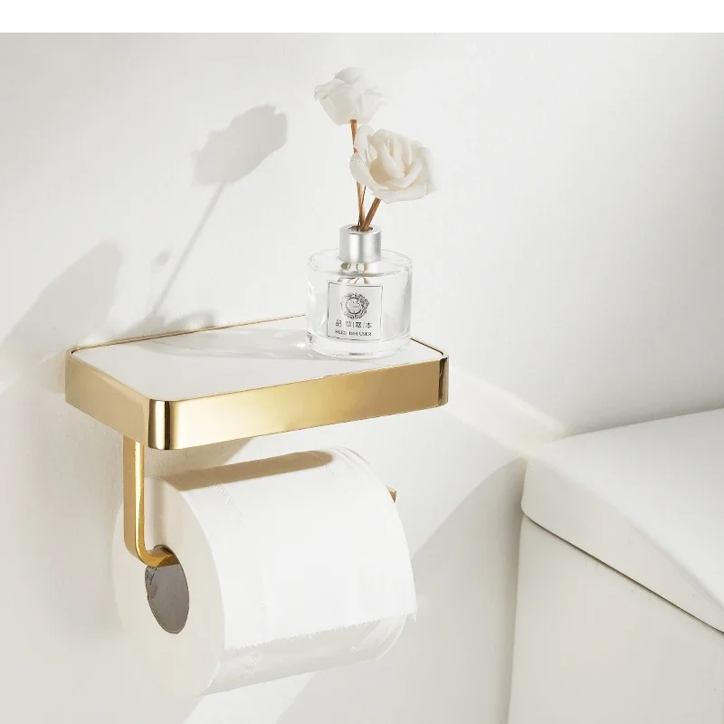 Metal Tissue Holder Rock Slab Paper Towel Storage Rack Racks Home Wall Mounted Toilet Stand Bathroom Shelves