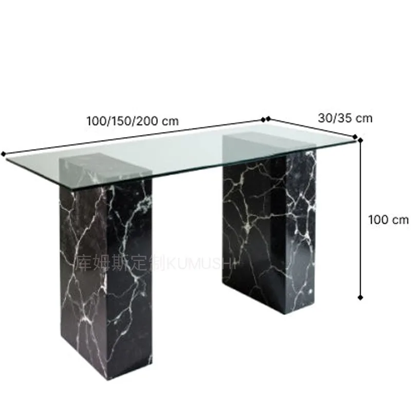 Italian minimalist marble Nordic villa suspended rectangular side table