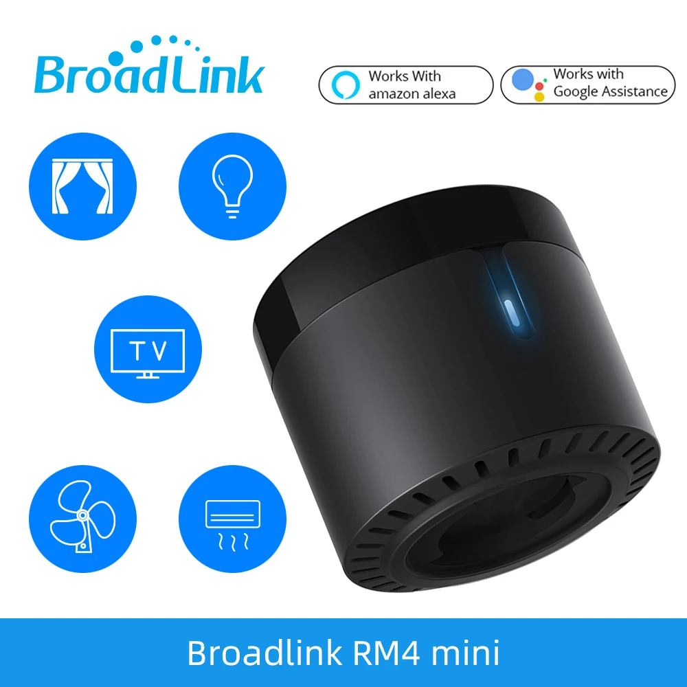 

Мини-переключатель Broadlink RM4, ИК, Wi-Fi, Bluetooth-контроллер, дистанционное управление, датчик HTS2, работает с Alexa Google Home Assistant, 2024