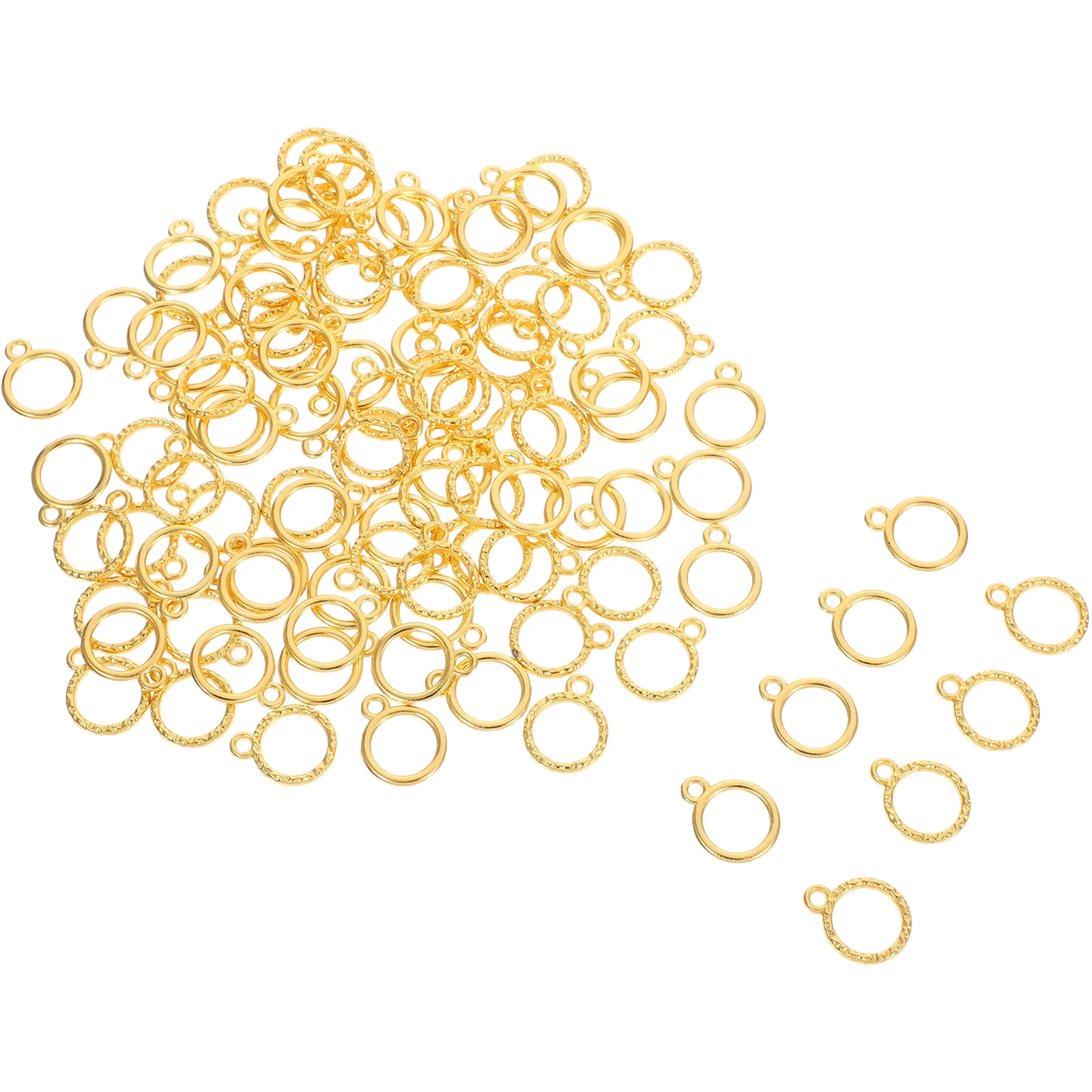 

100 Pcs Mini Resin Jewelry Frame Bracelet Making Supplies Pendant DIY Hollow Blanks Golden Photo Bezels for Material