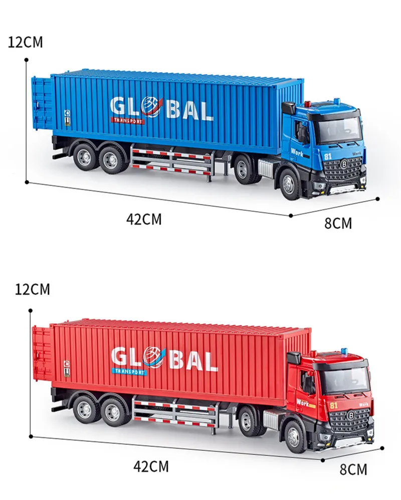 1: 24 alloy large container truck models,container engineering vehicle toys,children\'s gifts,wholesale