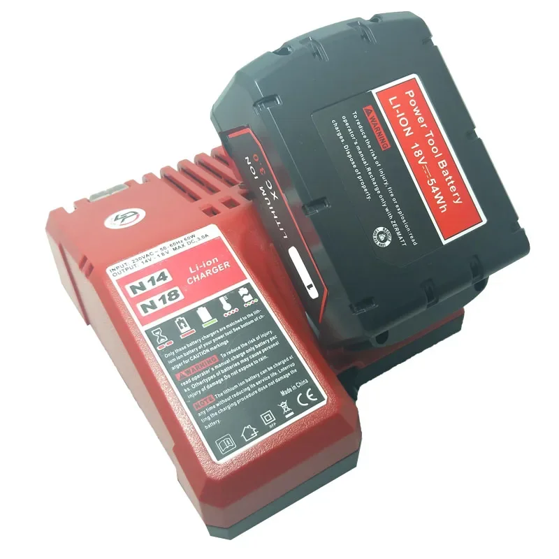 N14 N18 Battery Charger for Milwaukee M18 14.4V-18V Li-ion Battery 48-11-1820 48-11-1850 Power Tool Replacement Charger