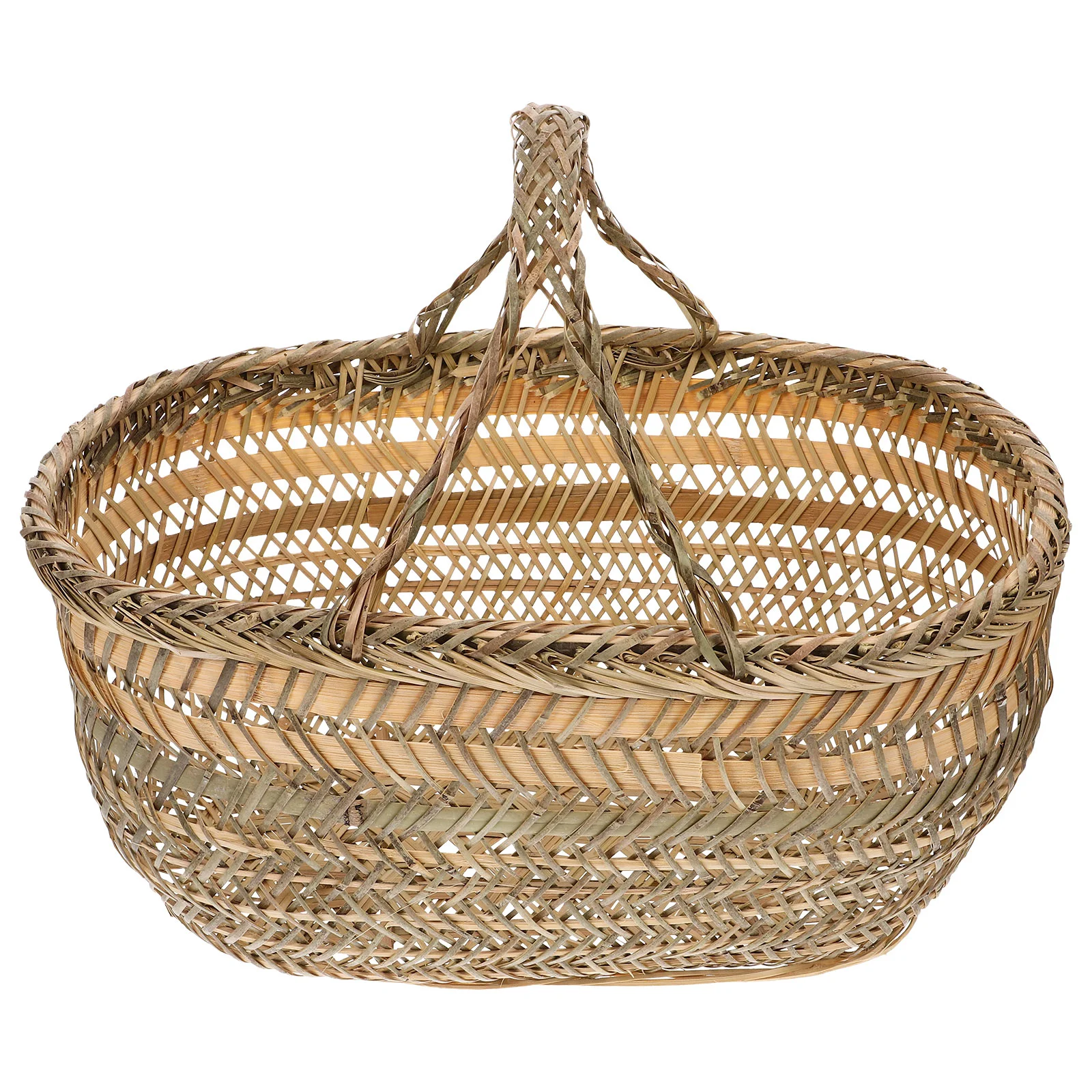 

Handbag Bamboo Storage Basket Travel Shopping Shelf Hand-woven Handle Wicker Flower 4300X2500X1900CM Delicate Handmade