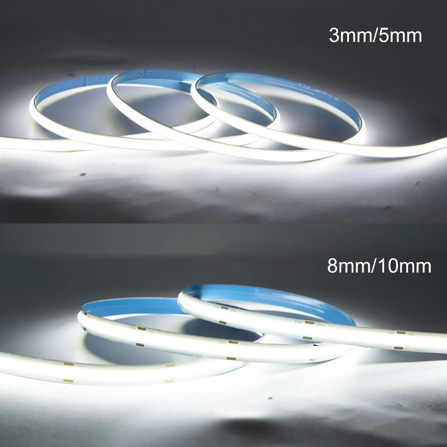 12V/24V 3mm/5mm/8mm/10mm COB LED Strip Light Bar Flexible RA90 Linear Lighting LED Tape Room Decor 3000K 4000K 6000K