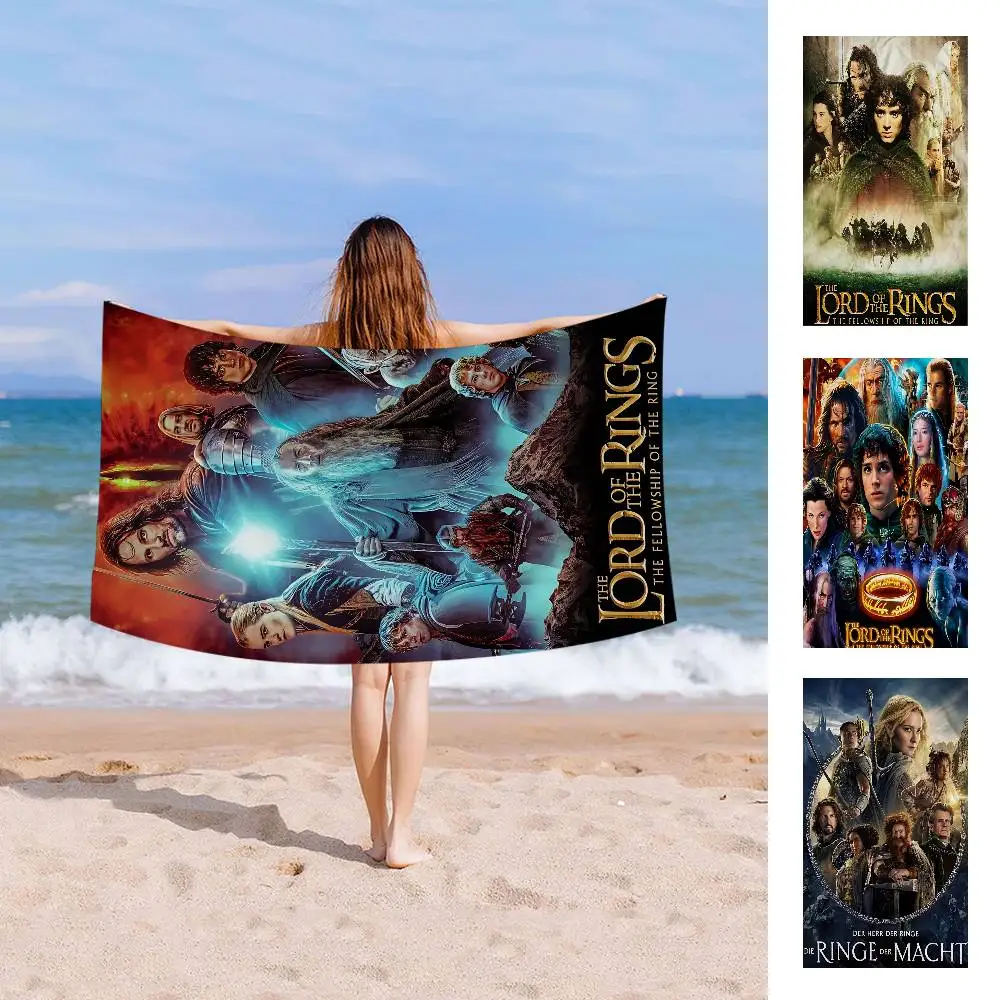 Movie The L-Lord Of The R-Rings Anime Beach Swimming Towel Soft Absorbent Washcloth Children's Gifts for Kids Travel Camping Gym