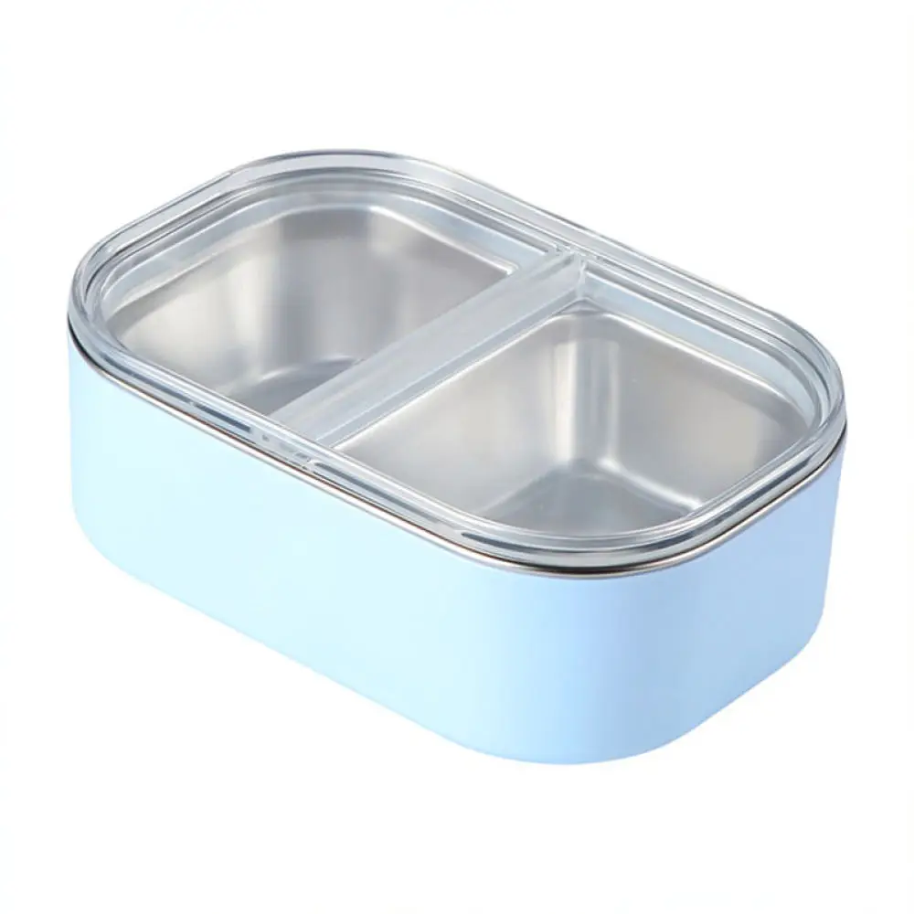 Stainless Steel Lunch Box Bento Container Two Compartment Leakproof Food Storage Case For Office Work Food Prep Keeper
