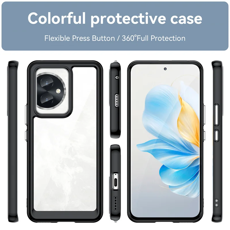 For Honor 100 Case for Honor 100 90 X50i X8 Cover Shockproof Bumper Carbon Silicon Clear Phone Back Phone Cover for Honor 100 5G