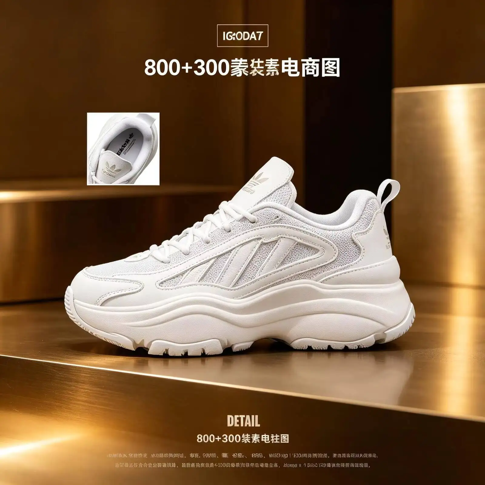 Adidas Originals IG6047 Ladies Chunky Trainers Breath Mesh Leather Mix Soft Fabric Lifting Platform Rubber Sole Y2K Vintage Walk