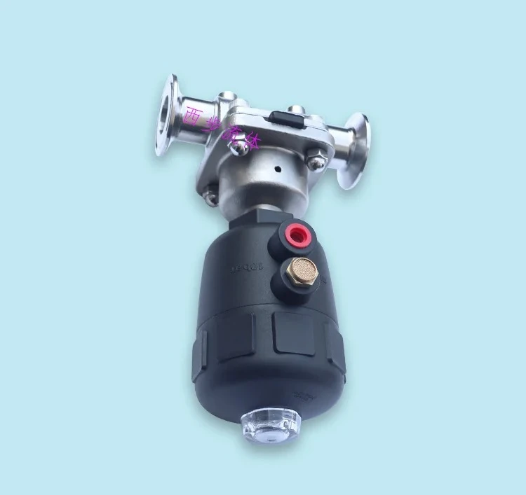 

Pneumatic diaphragm valve, food pharmaceutical chuck, quick assembly, normally closed, double diaphragm, stainless steel head