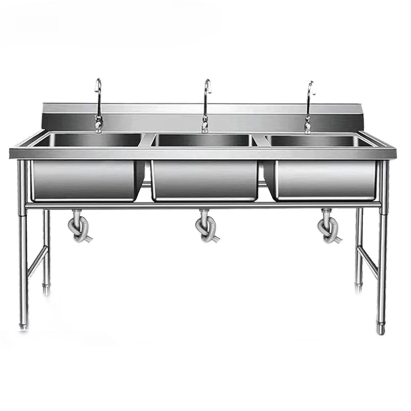 

Three Compartment Stainless Steel Triple Bowl Commercial Utility Sink for Restaurant