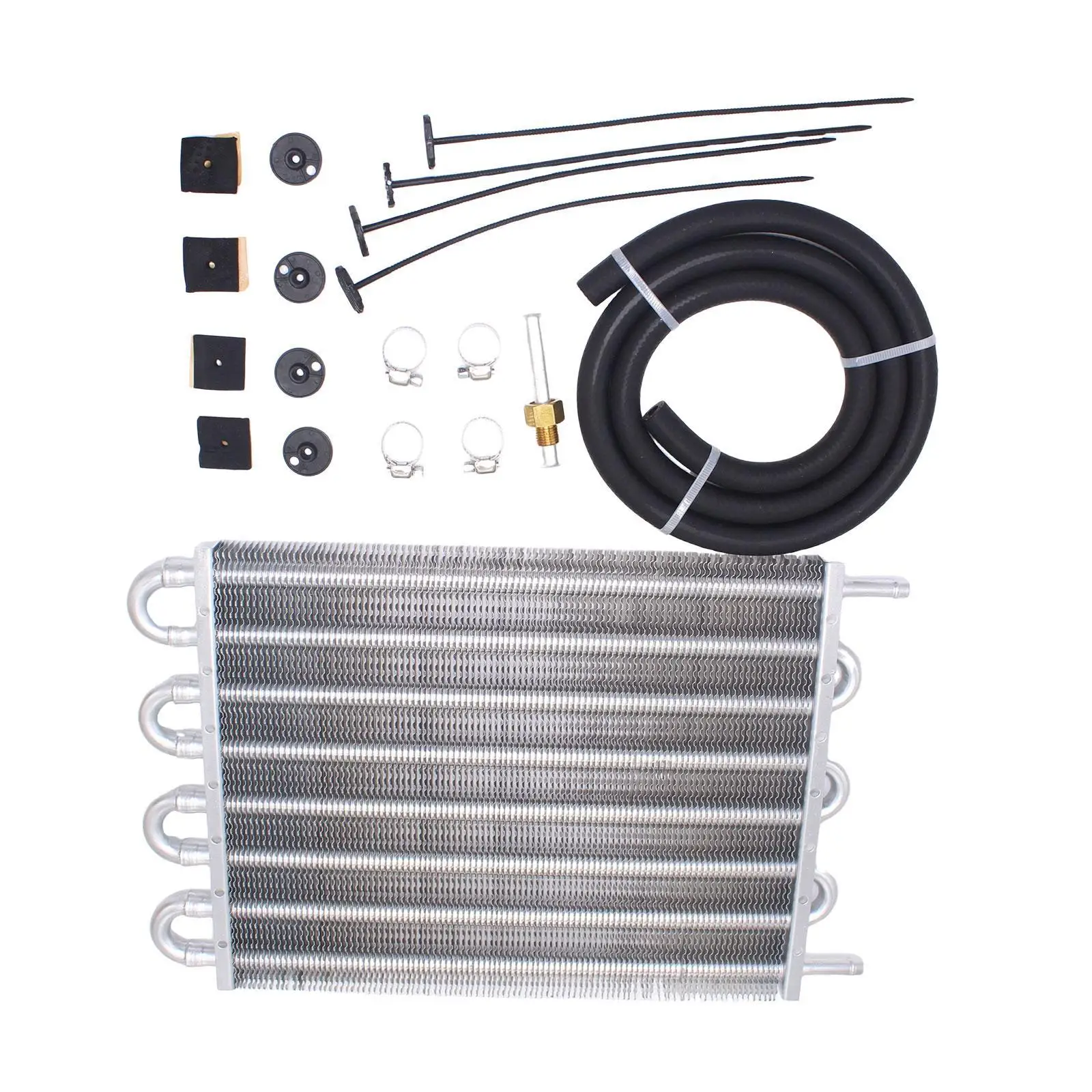 

Черный металлический комплект охладителя коробки передач, комплексные аксессуары для масляного радиатора двигателя, универсальный автомобильный монтажный шланг в комплекте