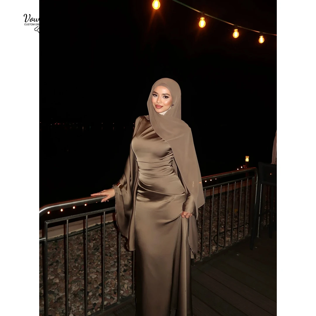 فساتين مناسبة مخصصة من Vows Line 2025 فساتين حفلات أنيقة للنساء فستان سهرة فاخر 2025 رداء سهرة برقبة دائرية