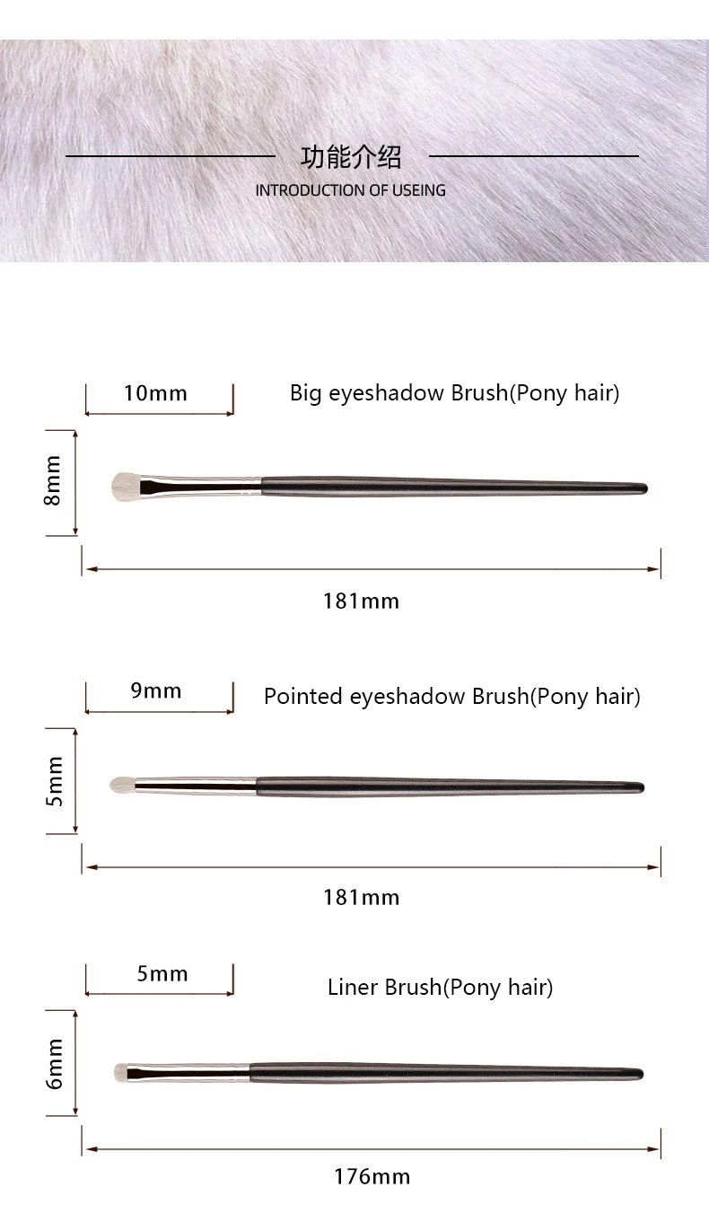 1pc blanc poney cheveux fard à paupières pinceaux de maquillage petite tache précision pli détail biseau ombre à paupières maquillage brosse Liner lèvres