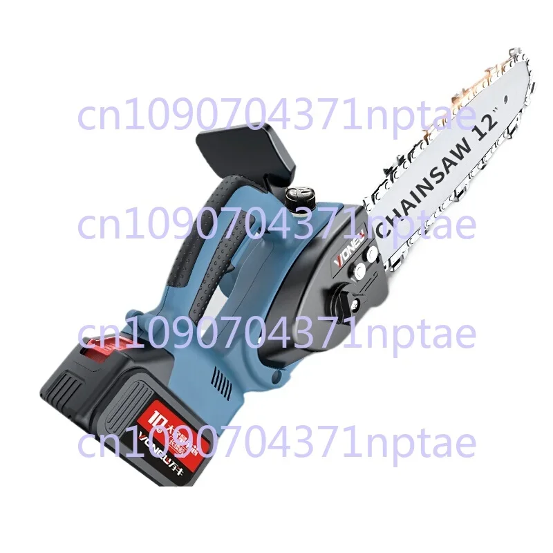 High-power rechargeable electric chain saw Small handheld outdoor electric saw Tree chopping wood logging saw