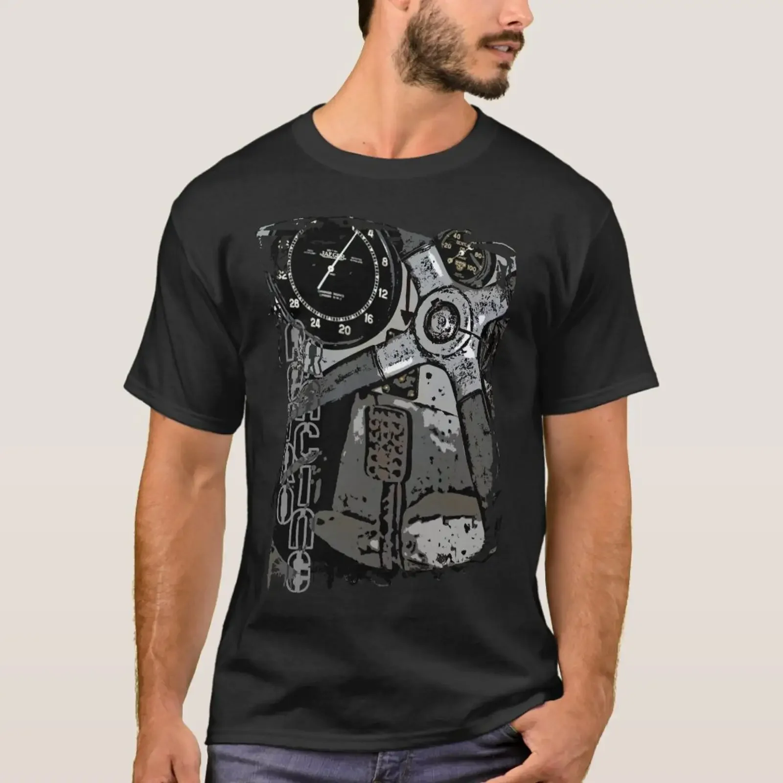 Retro Racing Oldtimer Details Design T Shirt vintage Washed Comfortable Versatile fashion homme Top For Everyday Wear Stretched
