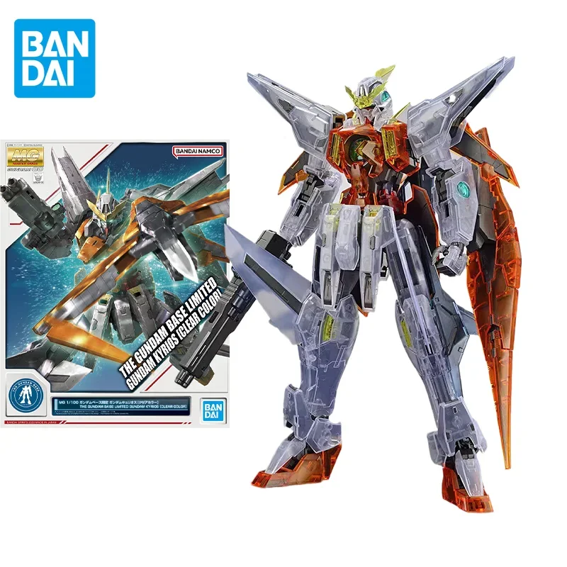 Bandai Original GUNDAM Anime MG THE GUNDAM BASE LIMITED GUNDAM KYRIOS (CLEAR COLOR) Action Figure Toys Model Gifts for Children