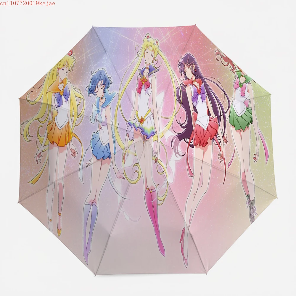 

Sailor Moon UV Protection Umbrella,Luna & Artemis Cat,Rainproof&Windproof Folding Umbrella,Compact Portable for Travel & Commute