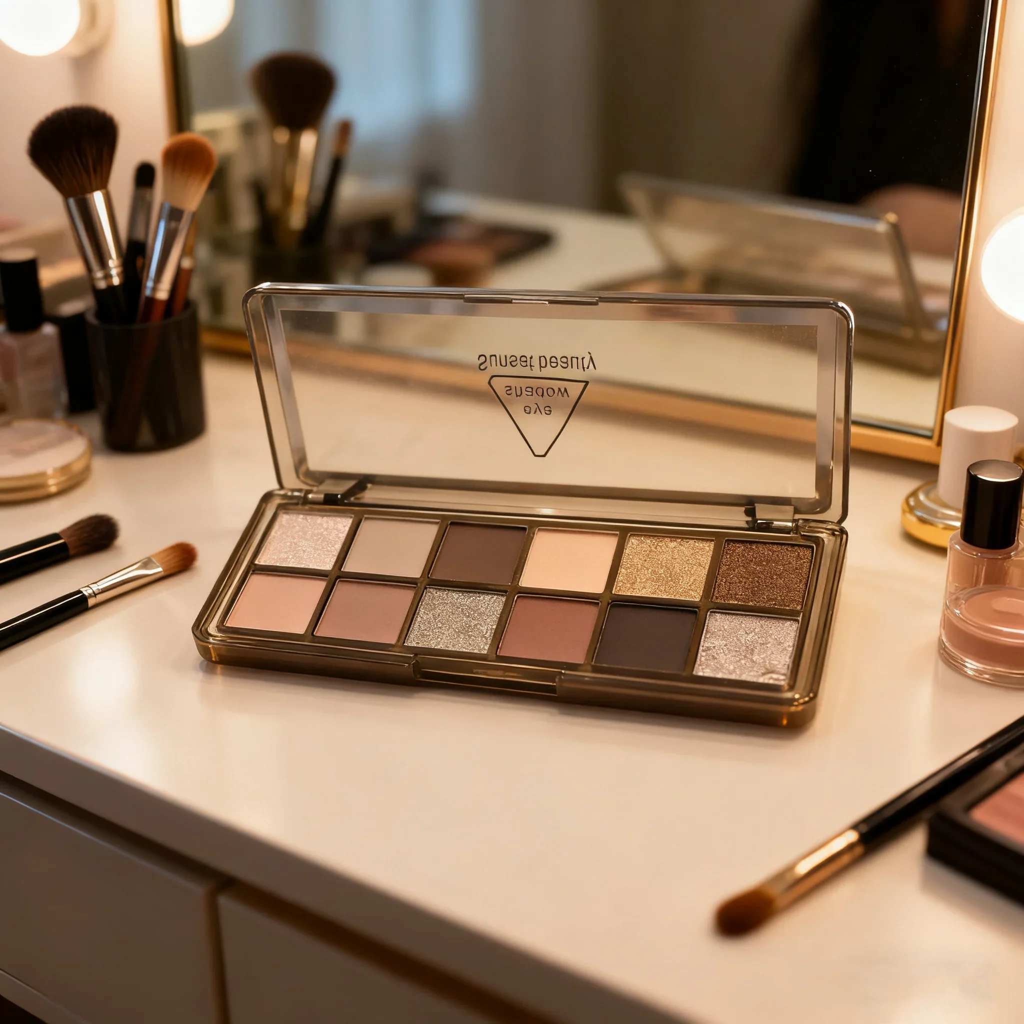 Palette di ombretti glitterati in cemento a 12 colori Nuove tonalità |   Perla glitterata fine + grigio fresco opaco, lunga durata e sbavatura